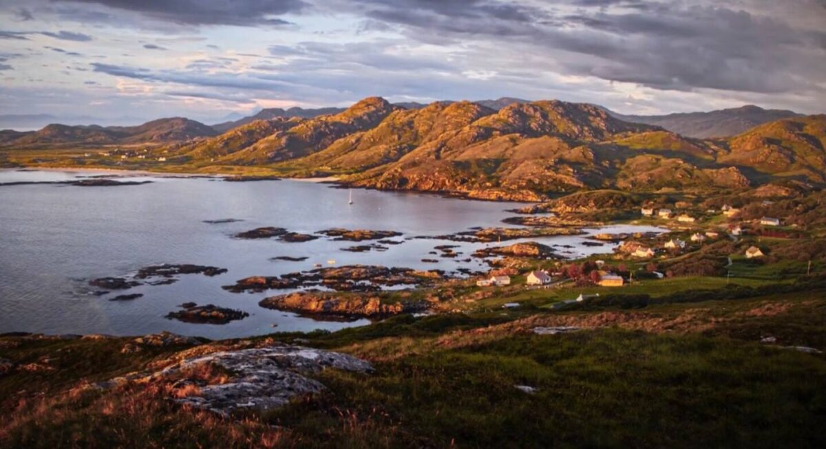 Portuairk and Sanna Bay in early evening with fading light